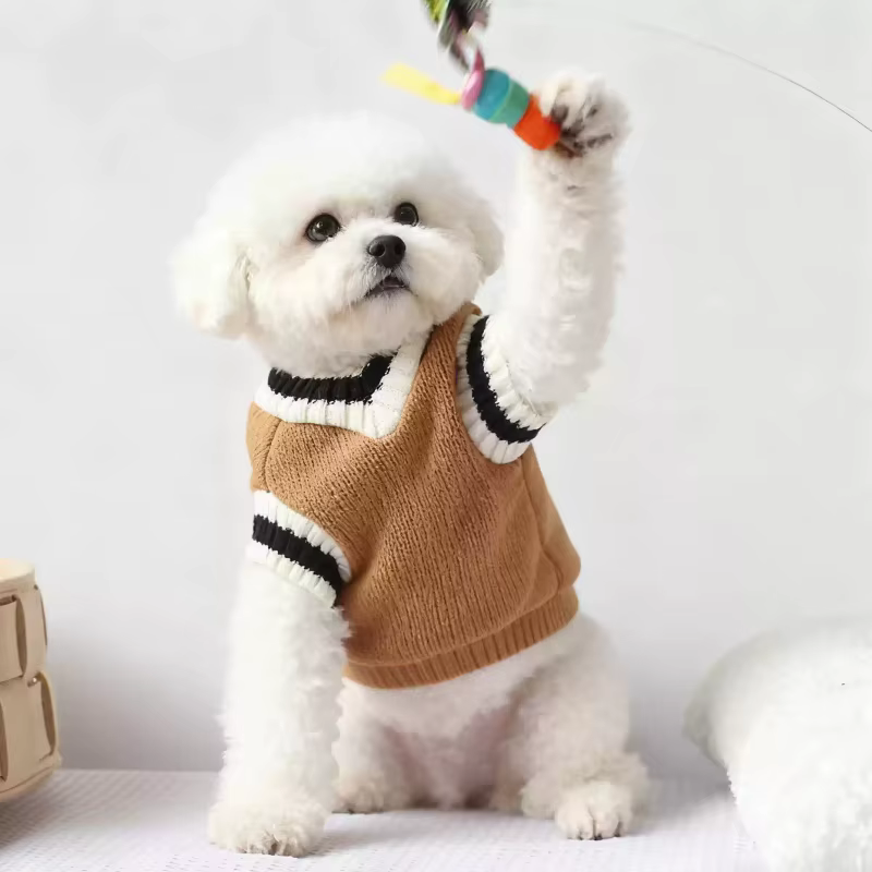 Jersey universitario para perros y gatos – Chaleco cálido de otoño - imagen 4