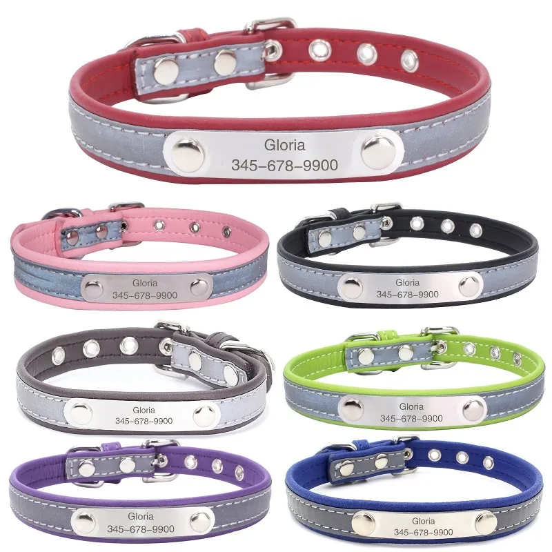Collar reflectante grabado para perros y etiquetas de identificación para gatos y perro - imagen 5