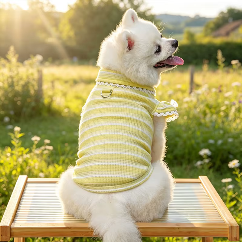 Camiseta de Verano a Rayas con Lazo para Perros Mini y Gatos - imagen 4