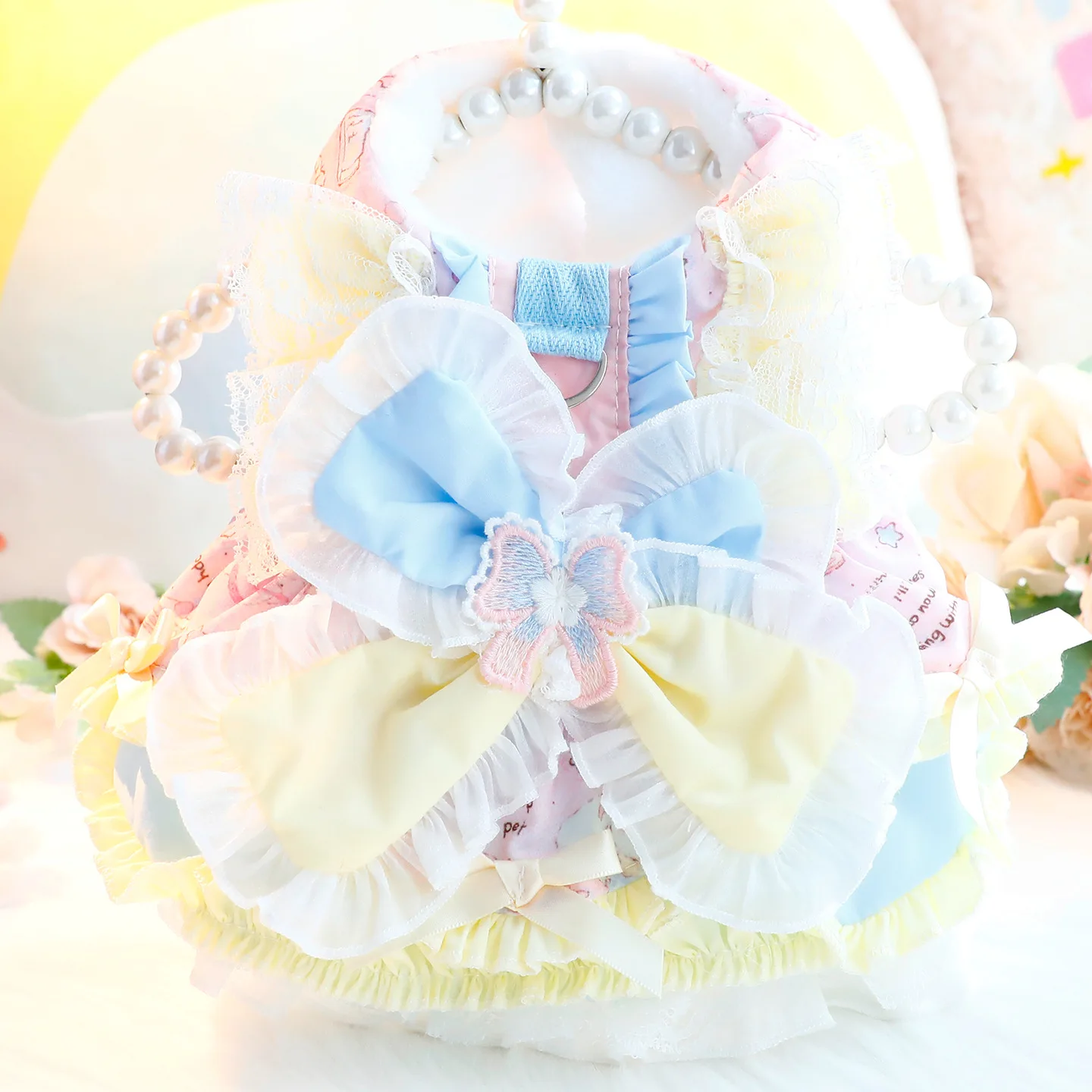 Vestido de invierno para Chihuahua con falda y flores - imagen 2