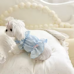 Vestido de verano con lazo para gatos y perros pequeños