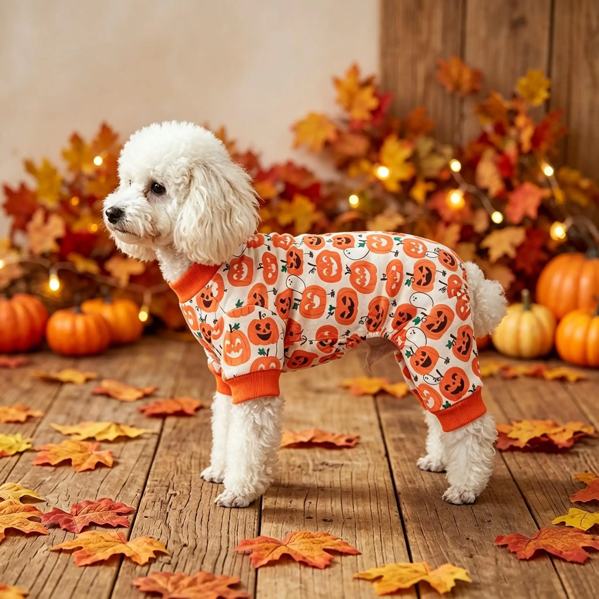 Mono naranja de Halloween para mascotas