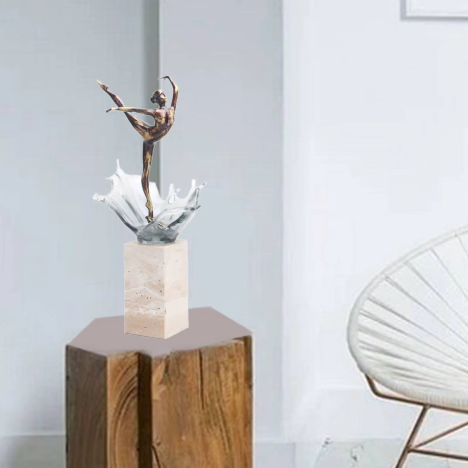 Figura de bailarina artística para mesa, adorno coleccionable de oficina - imagen 4