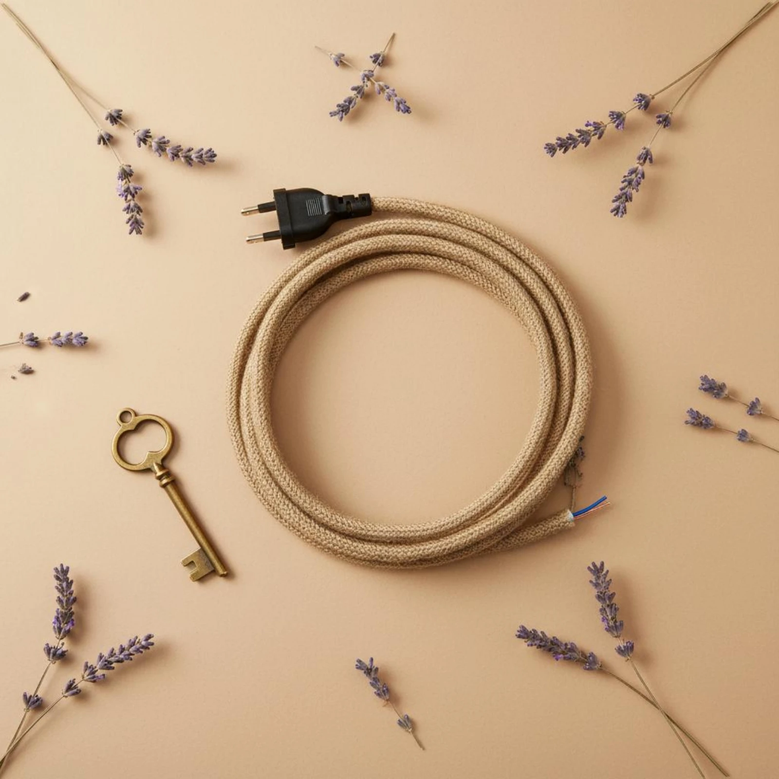 Cable de alimentación europlug trenzado para lámpara de mascota