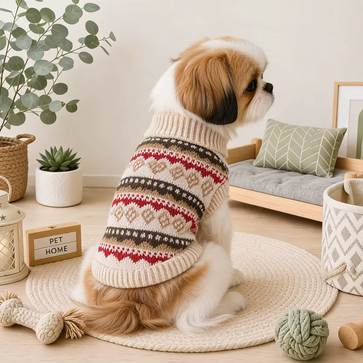 Suéter Tejido a Rayas para Perros Pequeños – Otoño e Invierno - imagen 4