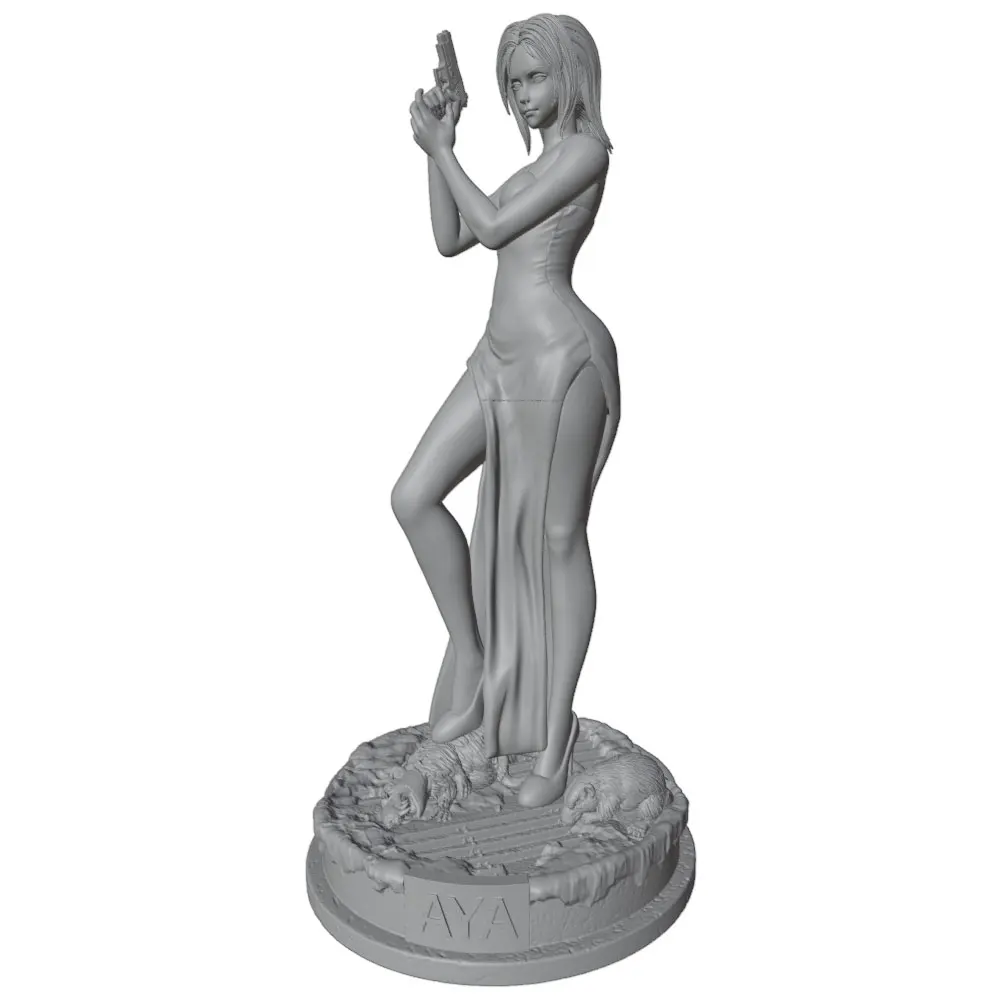 Figura de resina a escala 1/24 en gris – Modelo GK sin ensamblar ni pintar - imagen 2