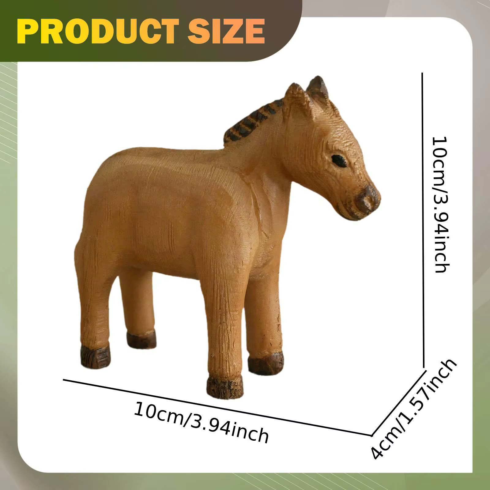 Figura de burro de madera: escultura nórdica para decoración - imagen 3