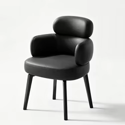 Silla nórdica de comedor tapizada en piel sintética