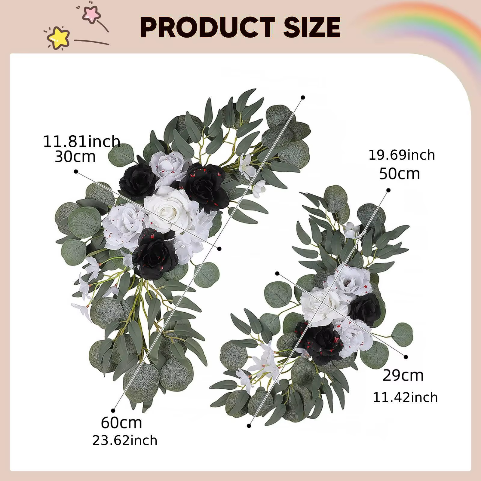 Guirnalda floral moderna para arco nupcial, decoración de fondo - imagen 5