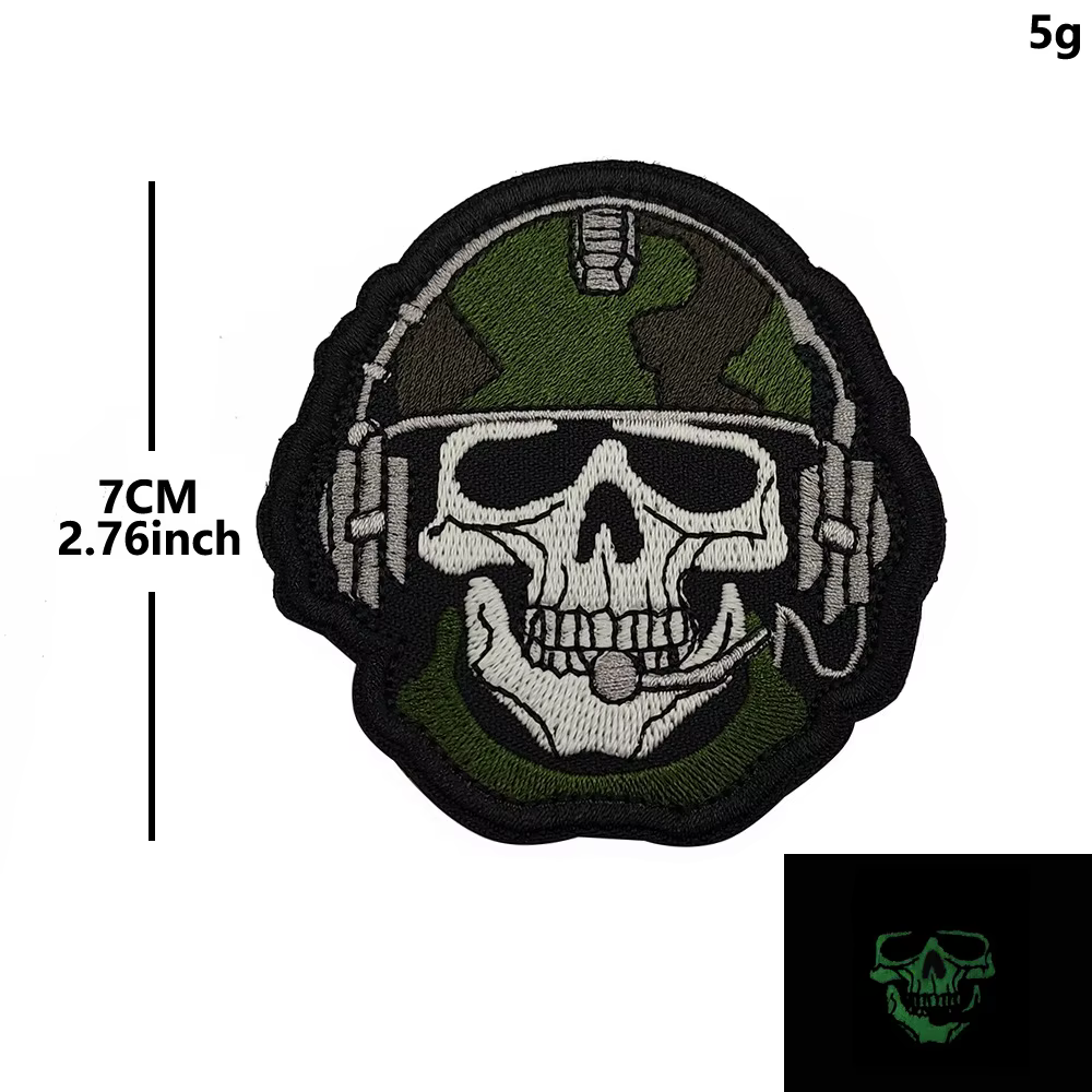 Parche táctico bordado calavera para perro y gato – gancho y bucle - imagen 2