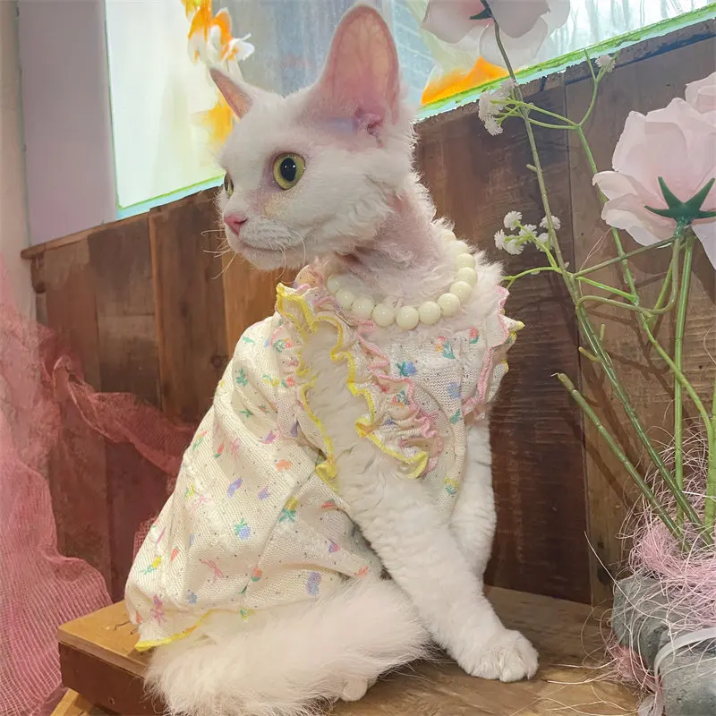 Vestido veraniego transpirable para gatos Sphynx