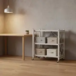Estante Orgánico Metálico Plegable 3 Niveles – Organizador de Cocina