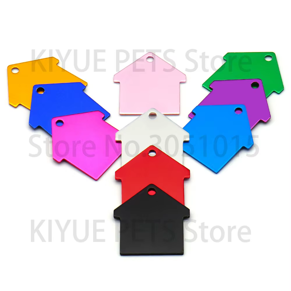 Placa de identificación para perro con forma de casa de aluminio - imagen 5