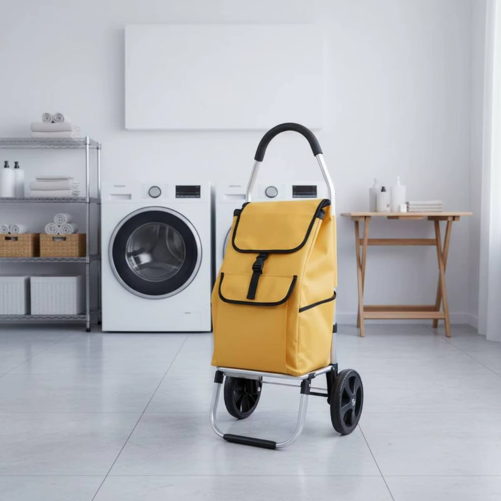 Carrito plegable de aluminio con ruedas grandes para compras - imagen 5