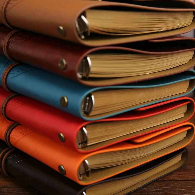 Diario de viaje vintage A5 con hojas sueltas – Cuaderno desmontable de cuero PU - imagen 4