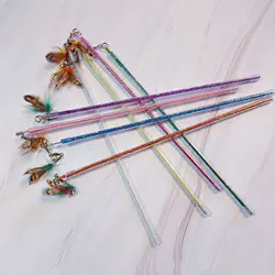 Set de juguetes interactivos para gatos con plumas y simulación de insectos