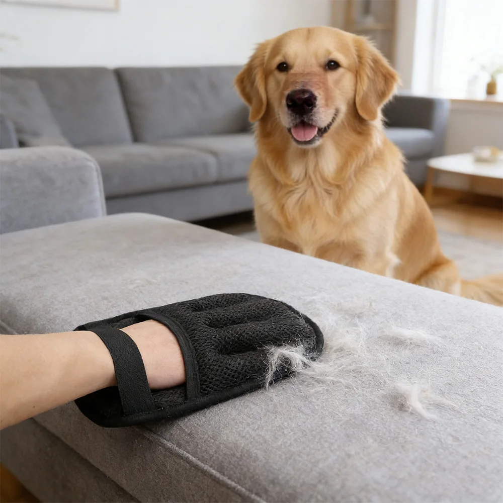 Guante quitapelusas de 5 dedos para perros y gatos