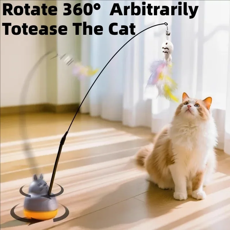 Varita automática para gatos con cable flexible de acero, juguete - imagen 3