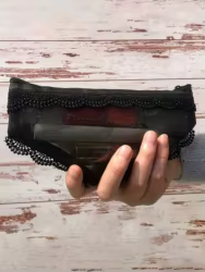 Bolsa de maquillaje semitransparente de malla con cremallera para viaje