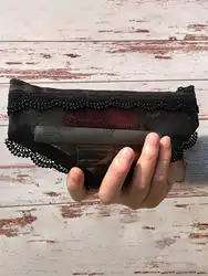 Bolsa de maquillaje semitransparente de malla con cremallera para viaje