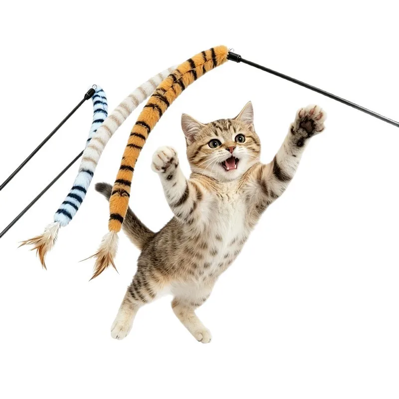 Juguete para gatos con plumas y campana, palo interactivo - imagen 4
