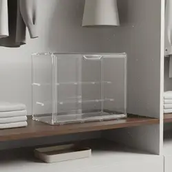 Vitrina apilable de metacrilato transparente para bolsos