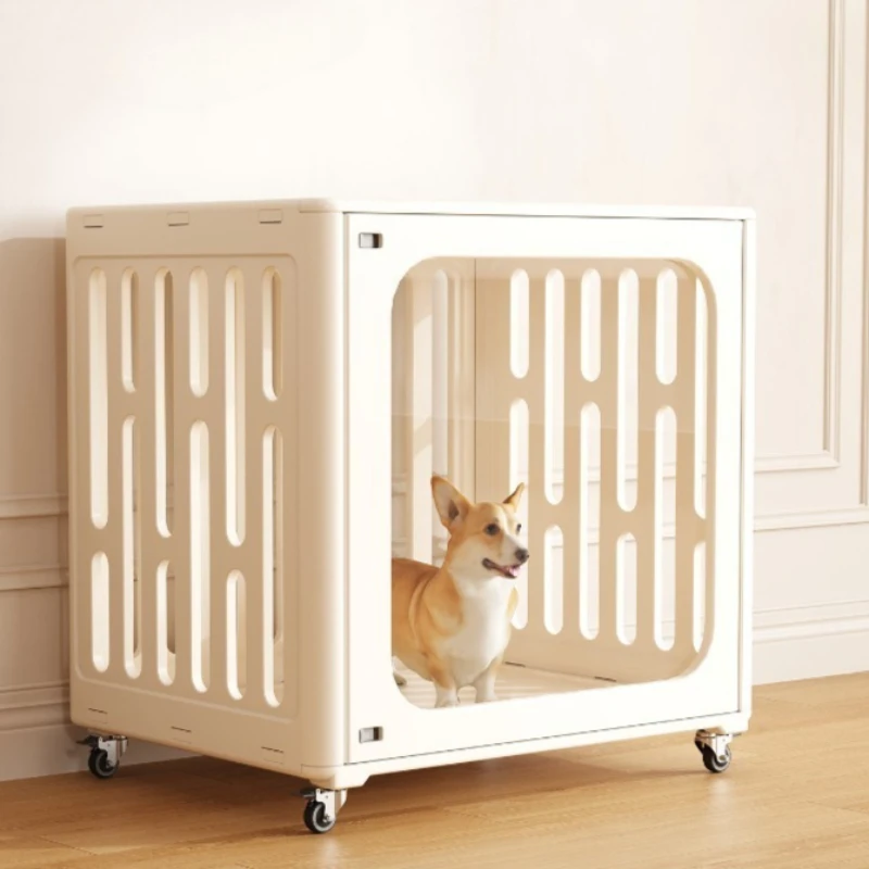 Transportín jaula móvil con ruedas desmontable para perros interiores - imagen 3