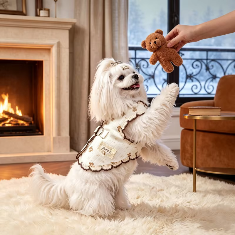 Chaleco Invierno Perros Pequeños Diseño Osito - imagen 3