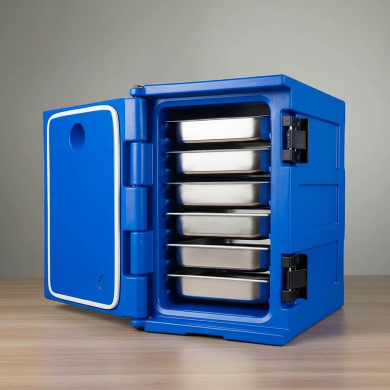 Contenedor isotérmico 90L para reparto de comidas con bandejas - imagen 3