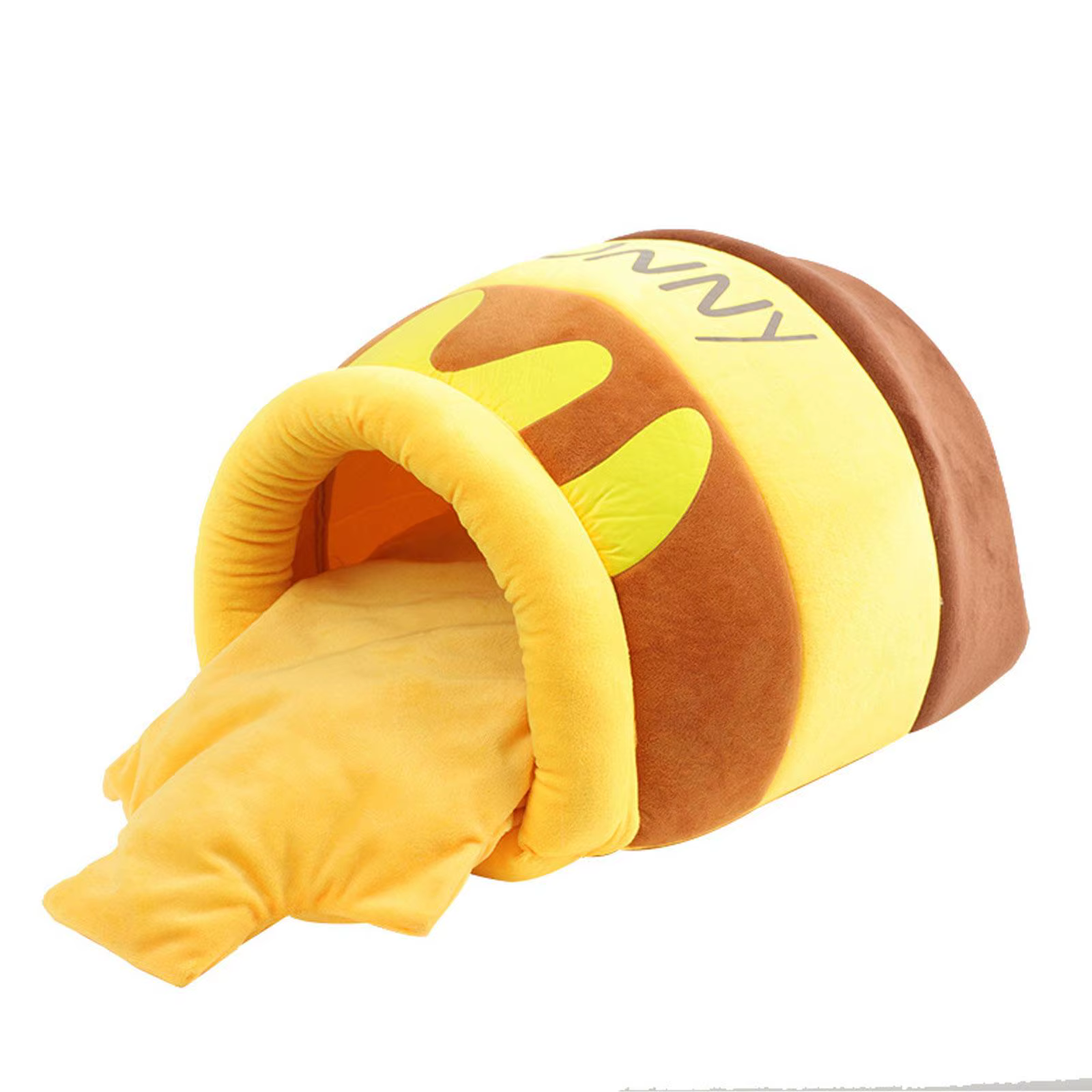 Cama para gatos forma tarro miel decorativa