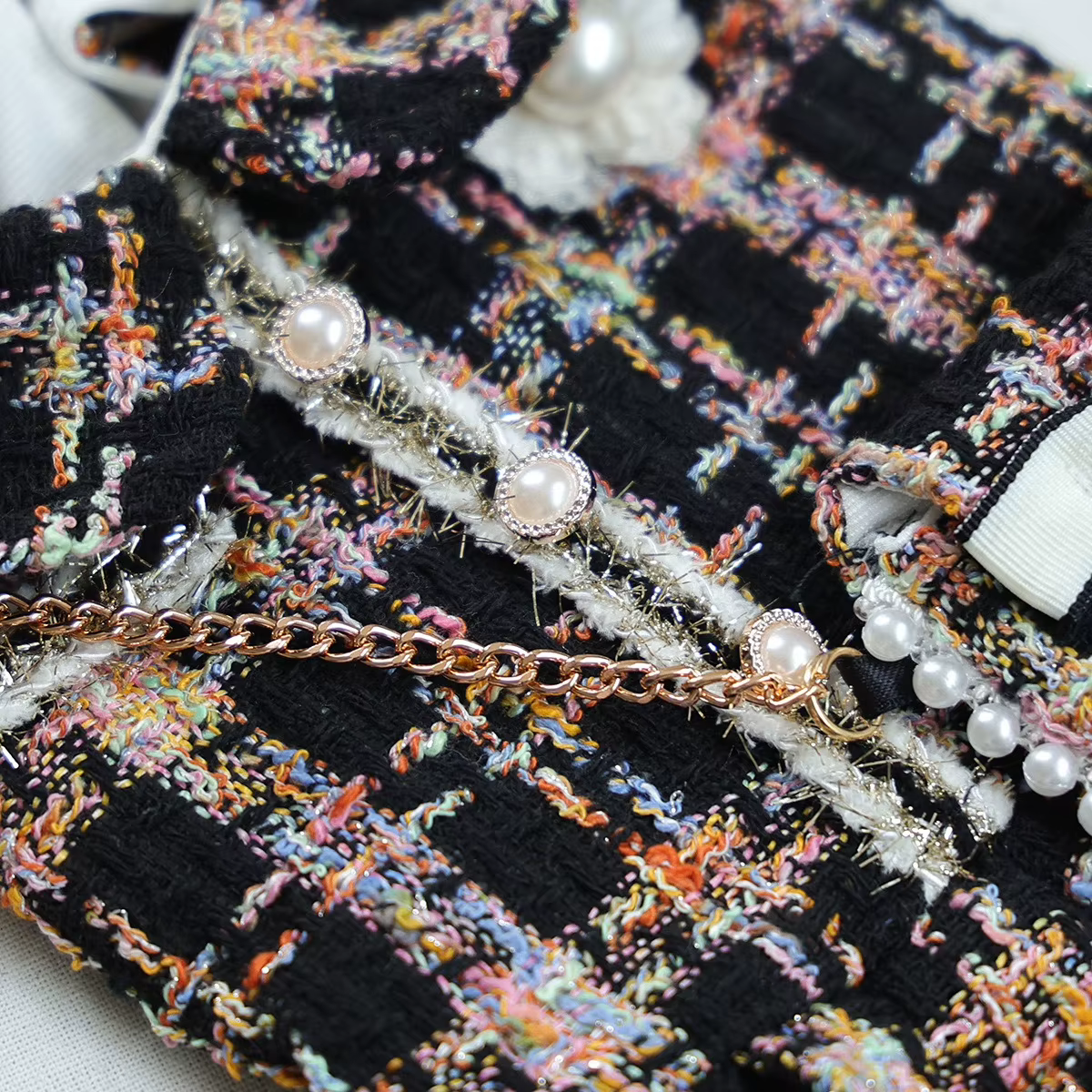 Vestido navideño de lana para perro pequeño con perlas - imagen 4