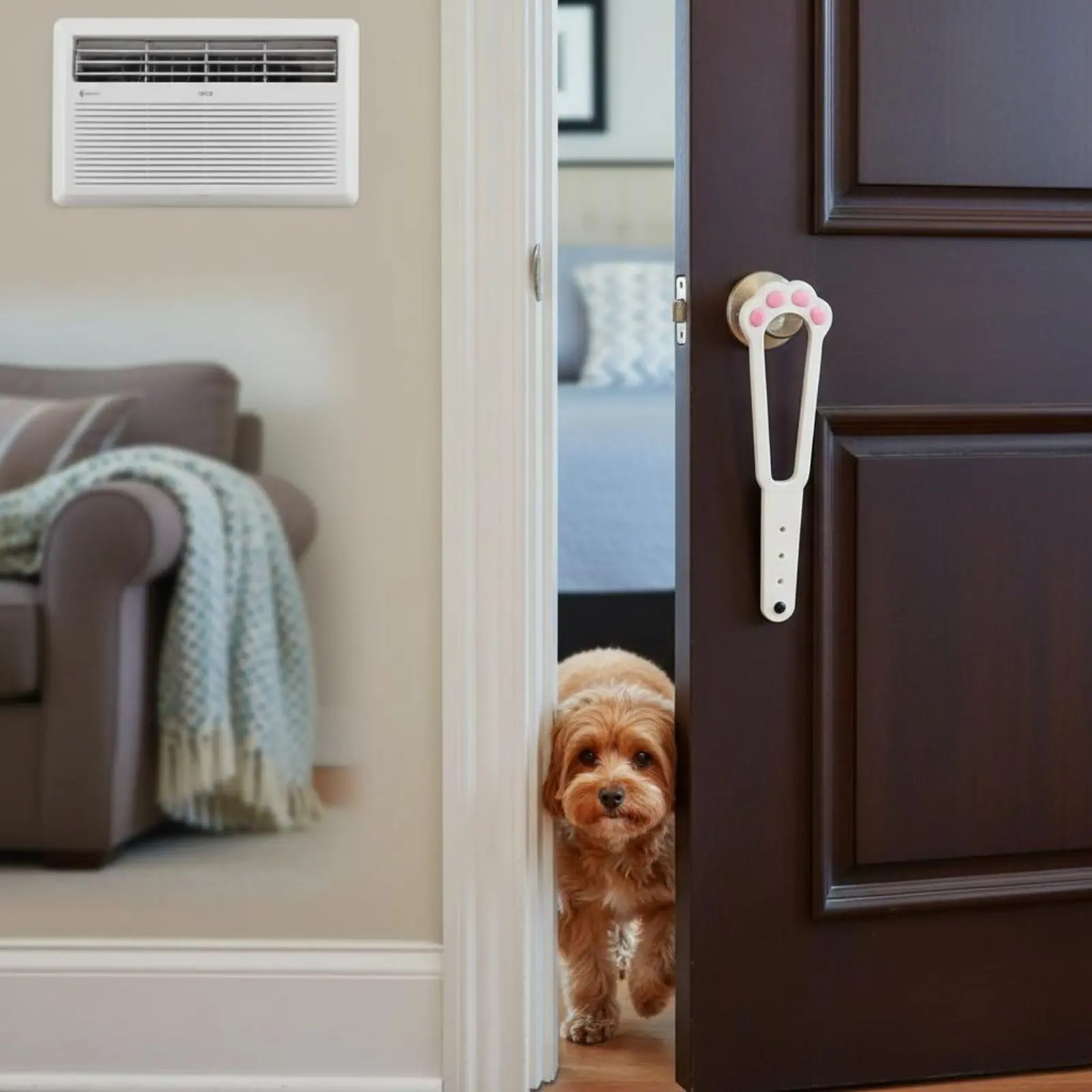 Soporte puerta sin perforaciones para gatos y perros, portátil y seguro - imagen 4