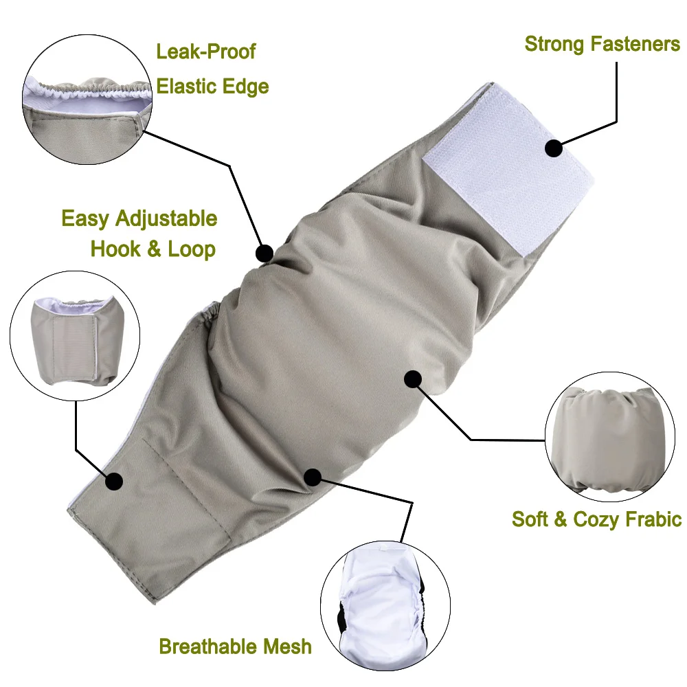 Pañales reutilizables impermeables para perros, ajustables y anti-fugas - imagen 3