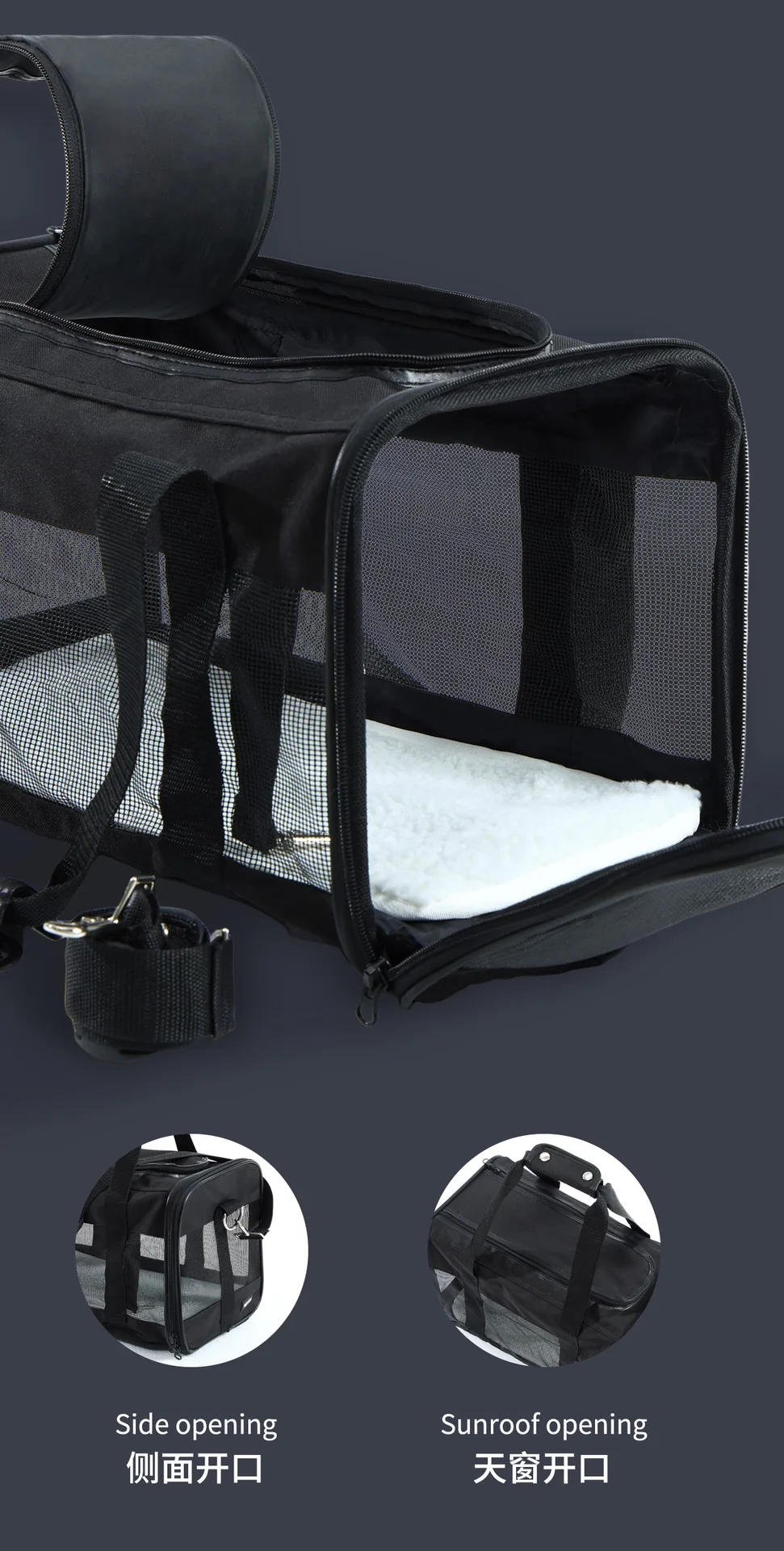 Bolsa de transporte para gato para viajes cortos