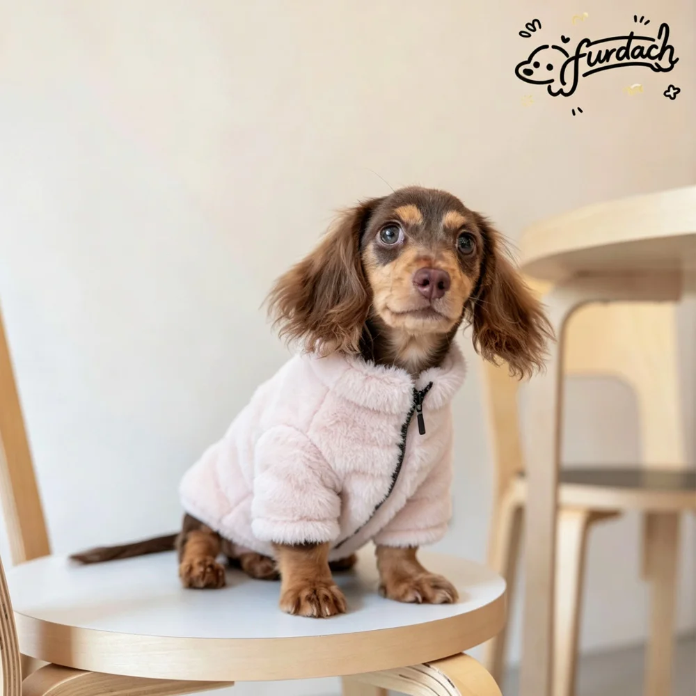 Chaqueta cálida de invierno con cremallera para perros salchicha - imagen 2
