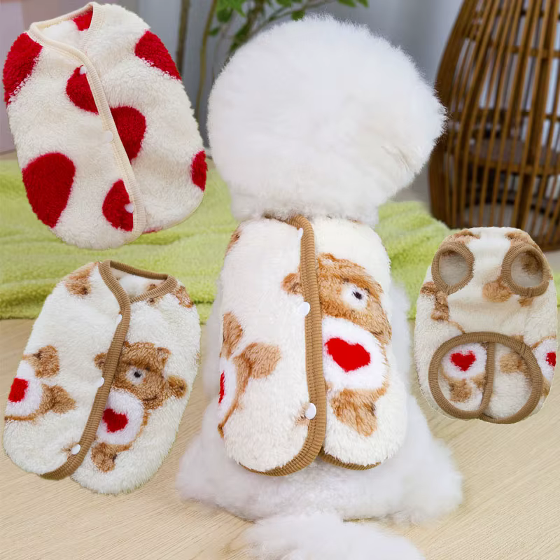 Chaleco polar estampado para perros pequeños y medianos