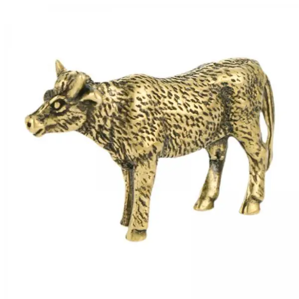 Escultura Decorativa de Vaca en Latón – Figura Vintage para Hogar