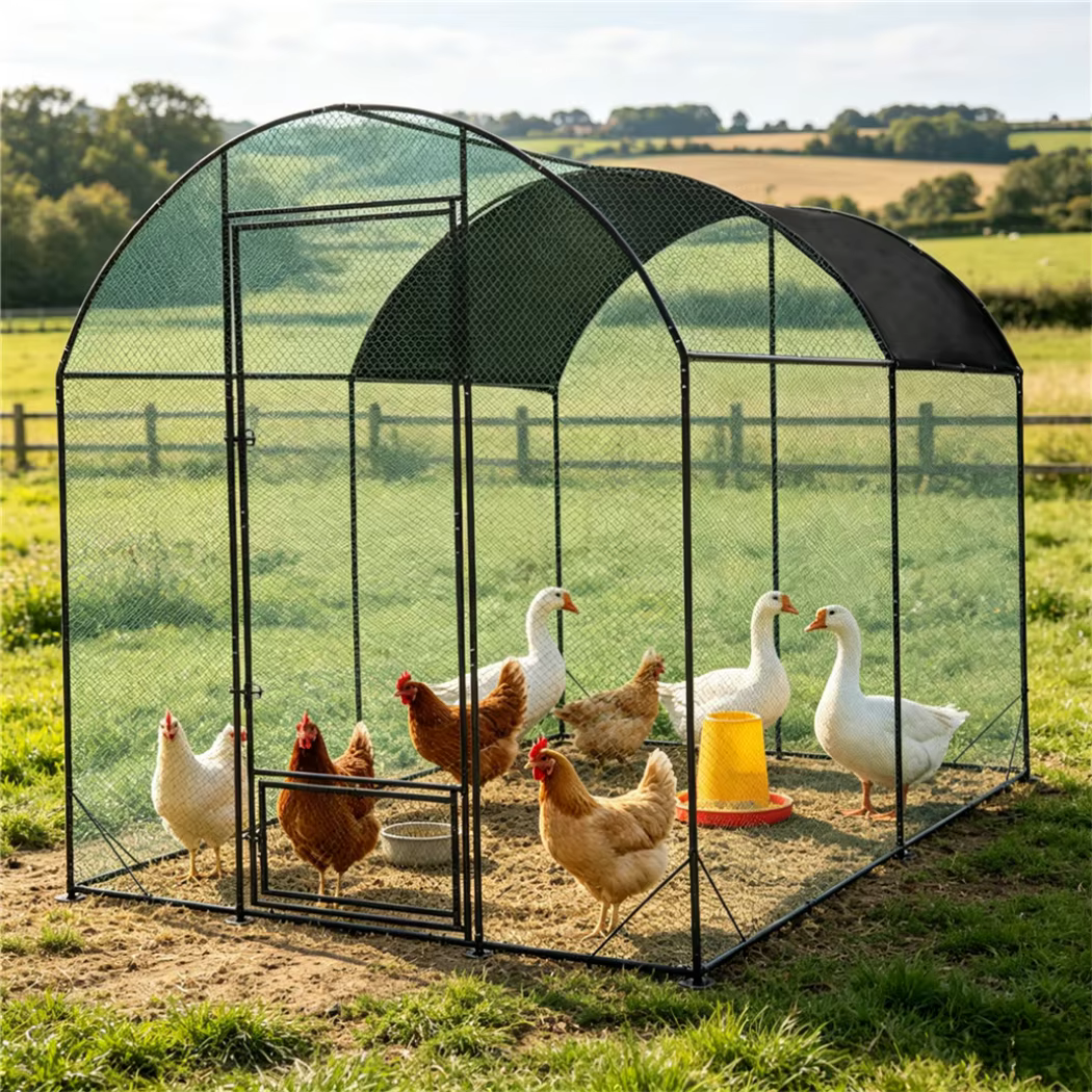 Jaula para conejos con corral y nido – Gallinero exterior de malla - imagen 3