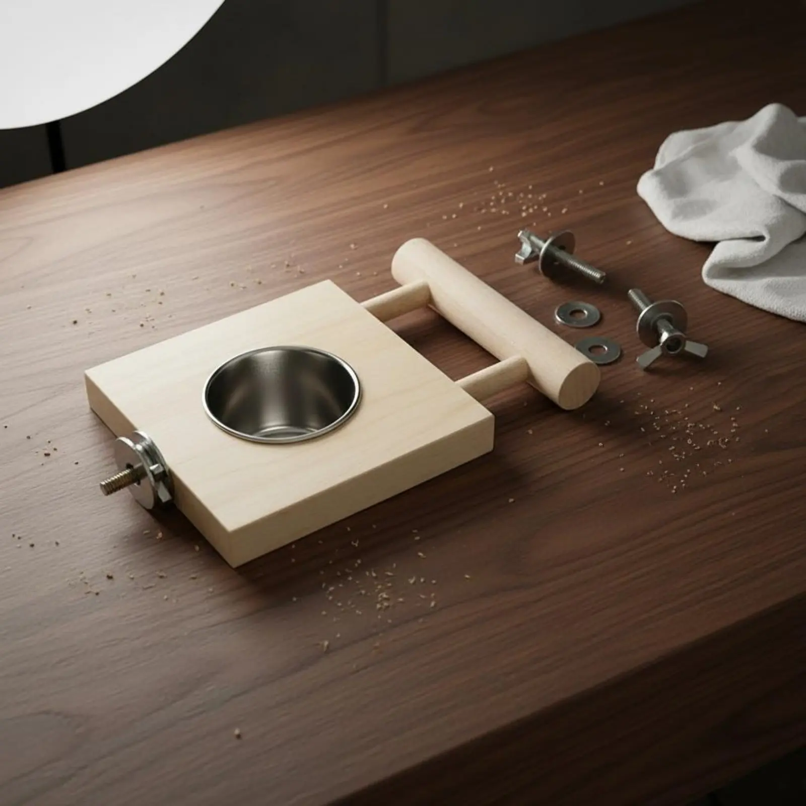 Comedero de acero inoxidable para loros, plato comida y agua - imagen 3