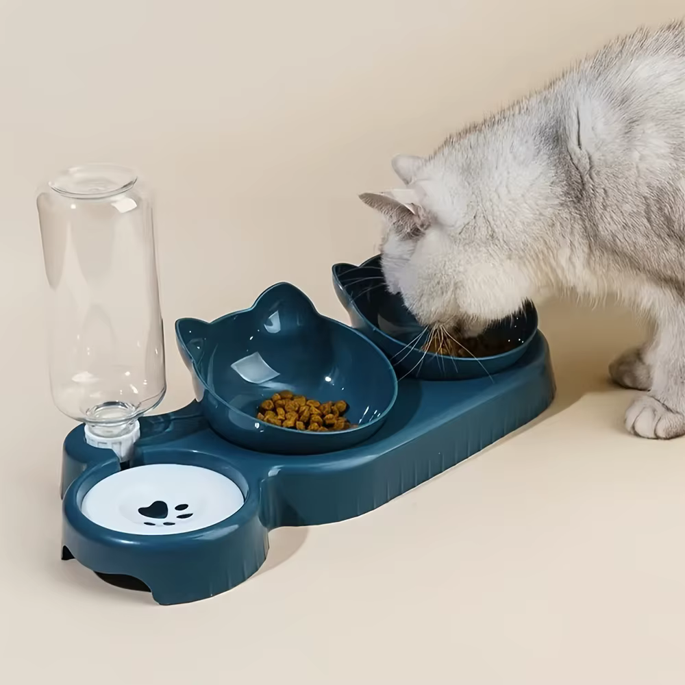 Tazón inclinado para gatos y perros – Bebedero antideslizante con base - imagen 3
