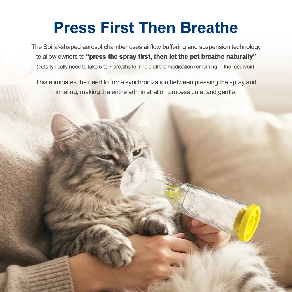 Inhalador espacador para perros y gatos con máscara de silicona - imagen 5