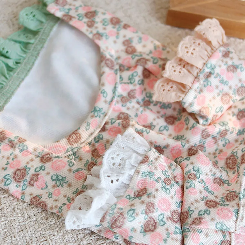 Vestido floral de verano con mangas voladoras para perros y gatos