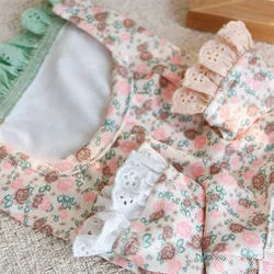 Vestido floral de verano con mangas voladoras para perros y gatos