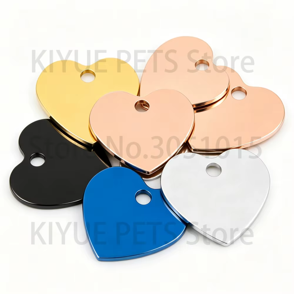Placa identificativa corazón para perros y gatos – acero inoxidable grabada - imagen 2
