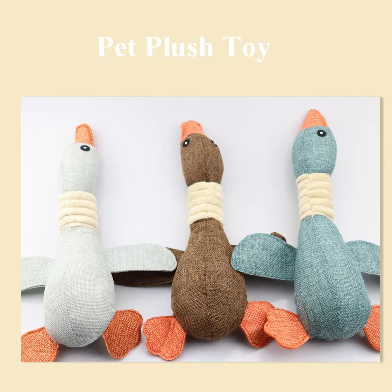 Juguete calmante masticar para perros de peluche con sonido ganso - imagen 5