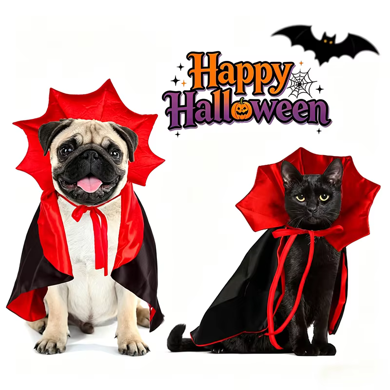 Disfraz de vampiro para perro y gato con capa ajustable Halloween - imagen 2