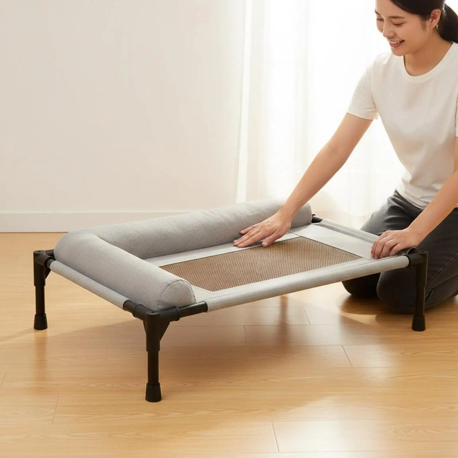 Cama elevada desmontable para perros con malla transpirable - imagen 4