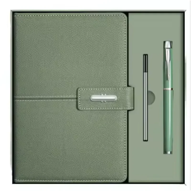Interior del cuaderno con soporte para bolígrafo