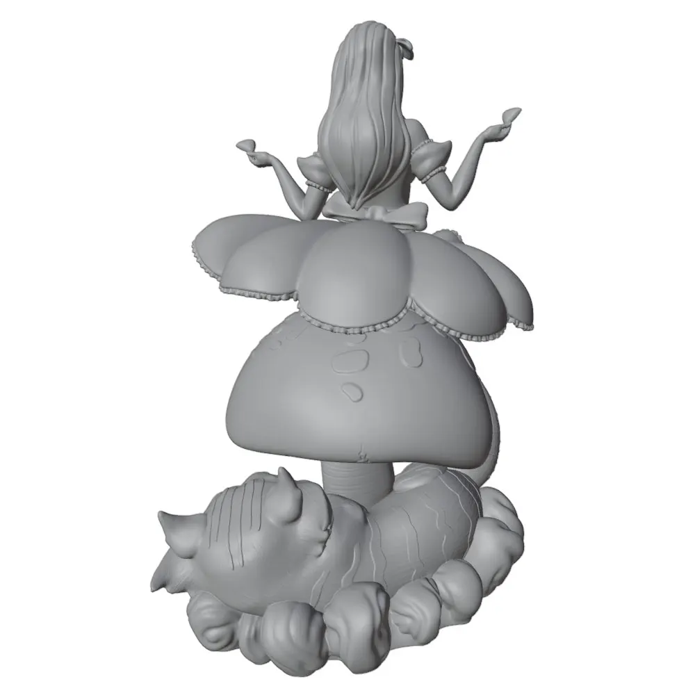Figura mini impresa en 3D de personaje anime gris, sin montar - imagen 2