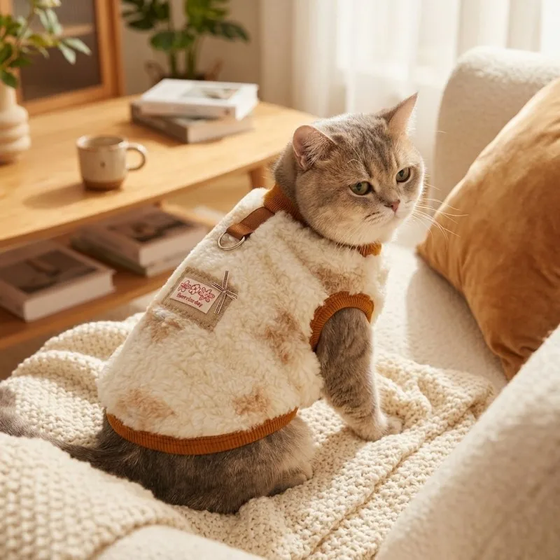 Chaleco polar con anilla D para perros pequeños y gatos - imagen 4